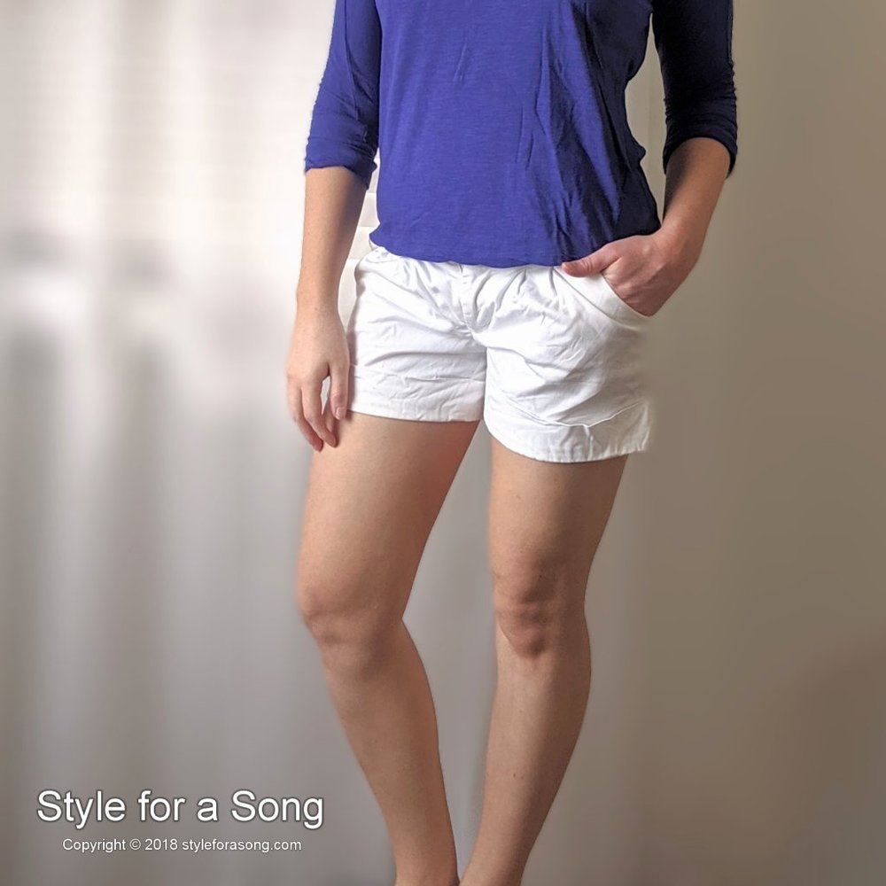 Mossimo White Pleated Cuffed Chino Shorts 4